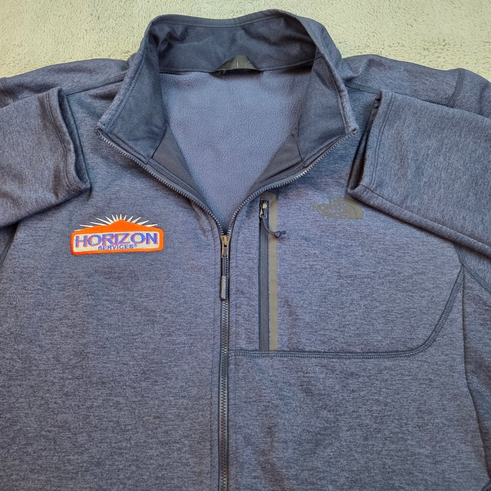The North Face Full Zip‎ Fleece Jacket Mens XXL Horizon Services Blue Heather